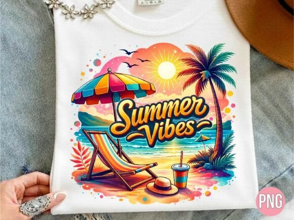Download Tropical Summer Vibes Beach Design PNG - Premium Resources