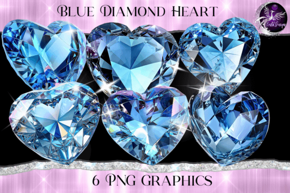 Download Blue Diamond Hearts - Blue diamond heart Collection