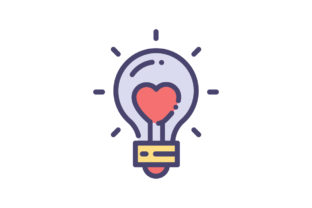 Download Colorful Heart Lightbulb Icon - Premium Resources