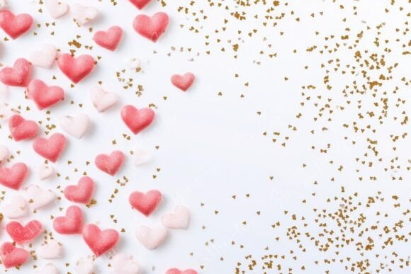 Download Colorful Heart Shaped Candy and Glitter - Colorful heart Collection