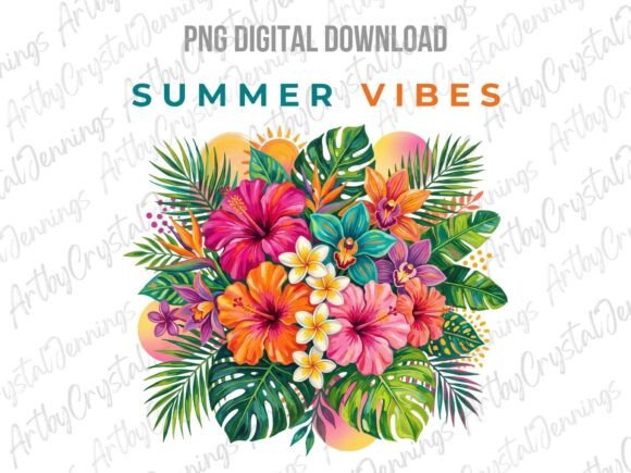 Download Tropical Summer Vibes Hibiscus PNG - Premium Bundle