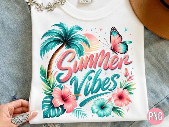 Download Tropical Summer Vibes Beach PNG Shirt - Tropical summer vibes Collection