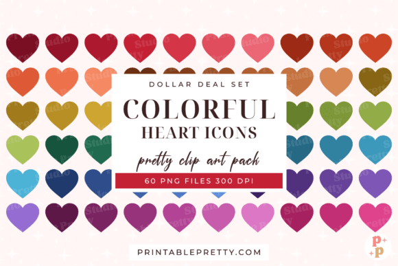 Download Colorful Heart Icons PNG Set - Colorful heart Collection