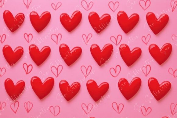 Download Colorful Heart Patterns on Pink - Colorful heart Collection