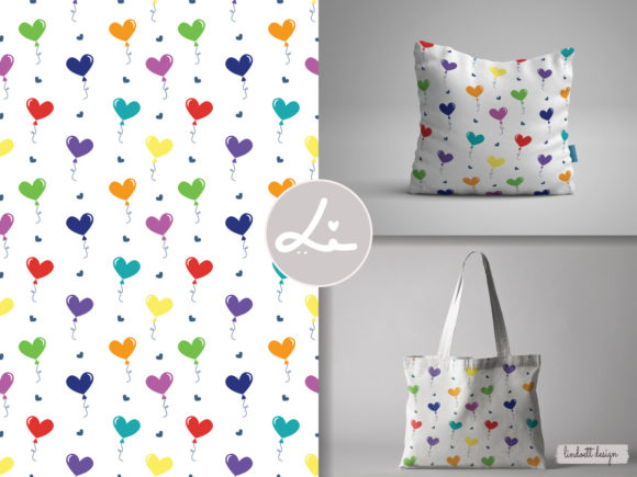 Download Seamless Pattern Colorful Heart Balloon - Colorful heart Collection