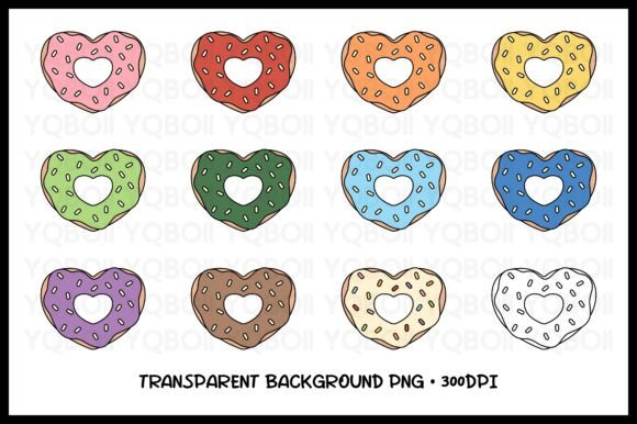 Download Colorful Heart Donut Clipart PNG - Colorful heart Collection