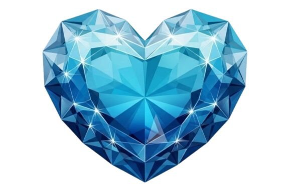 Download Blue Heart-shaped Diamond Illustrationd - Premium Bundle