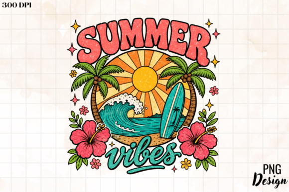 Download Tropical Summer Vibes PNG Design - Premium Resources